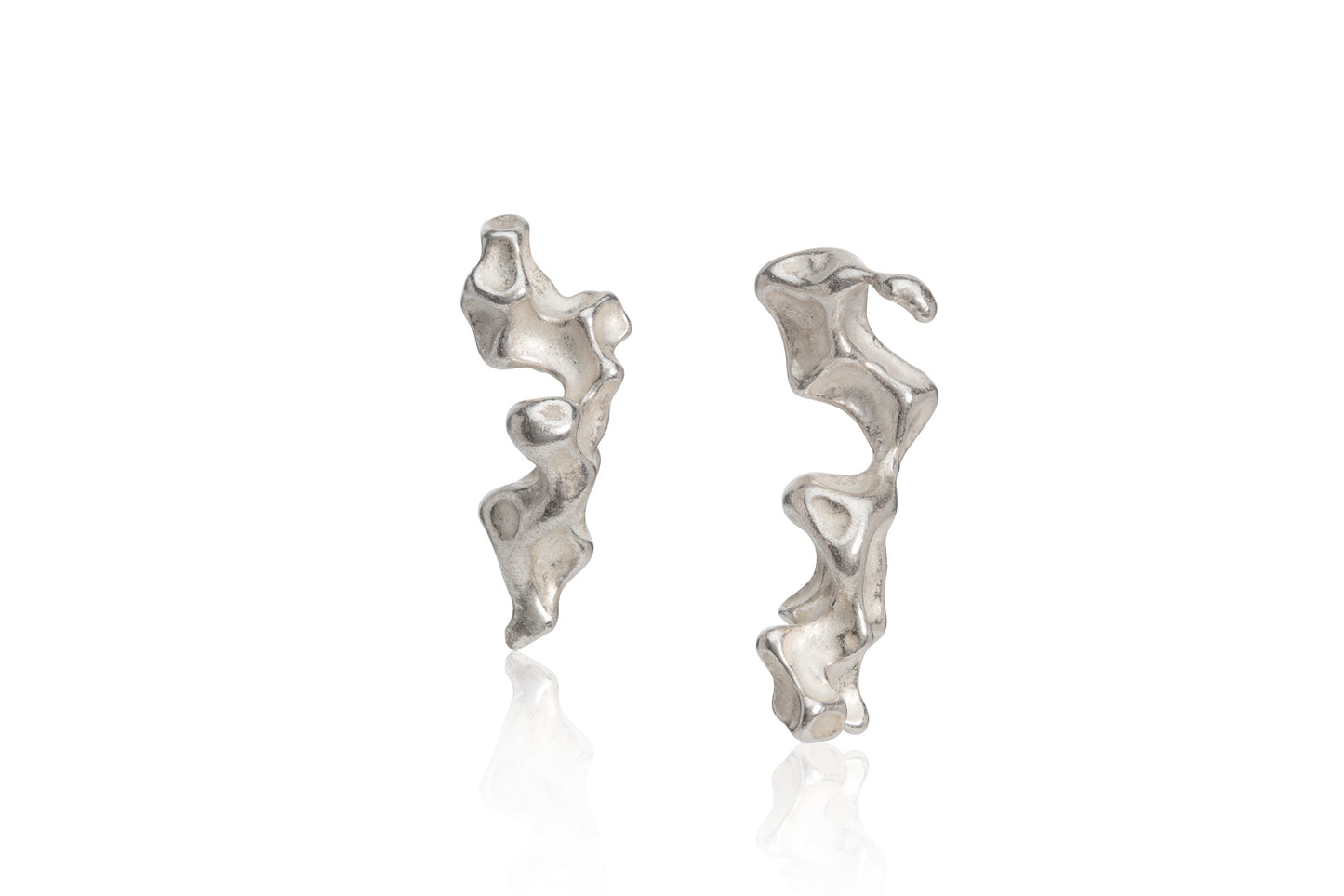 Mismatched Recycled Silver Coral Earrings