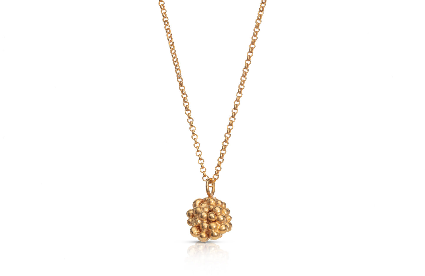 Gold Plated Granulation Pendant Necklace