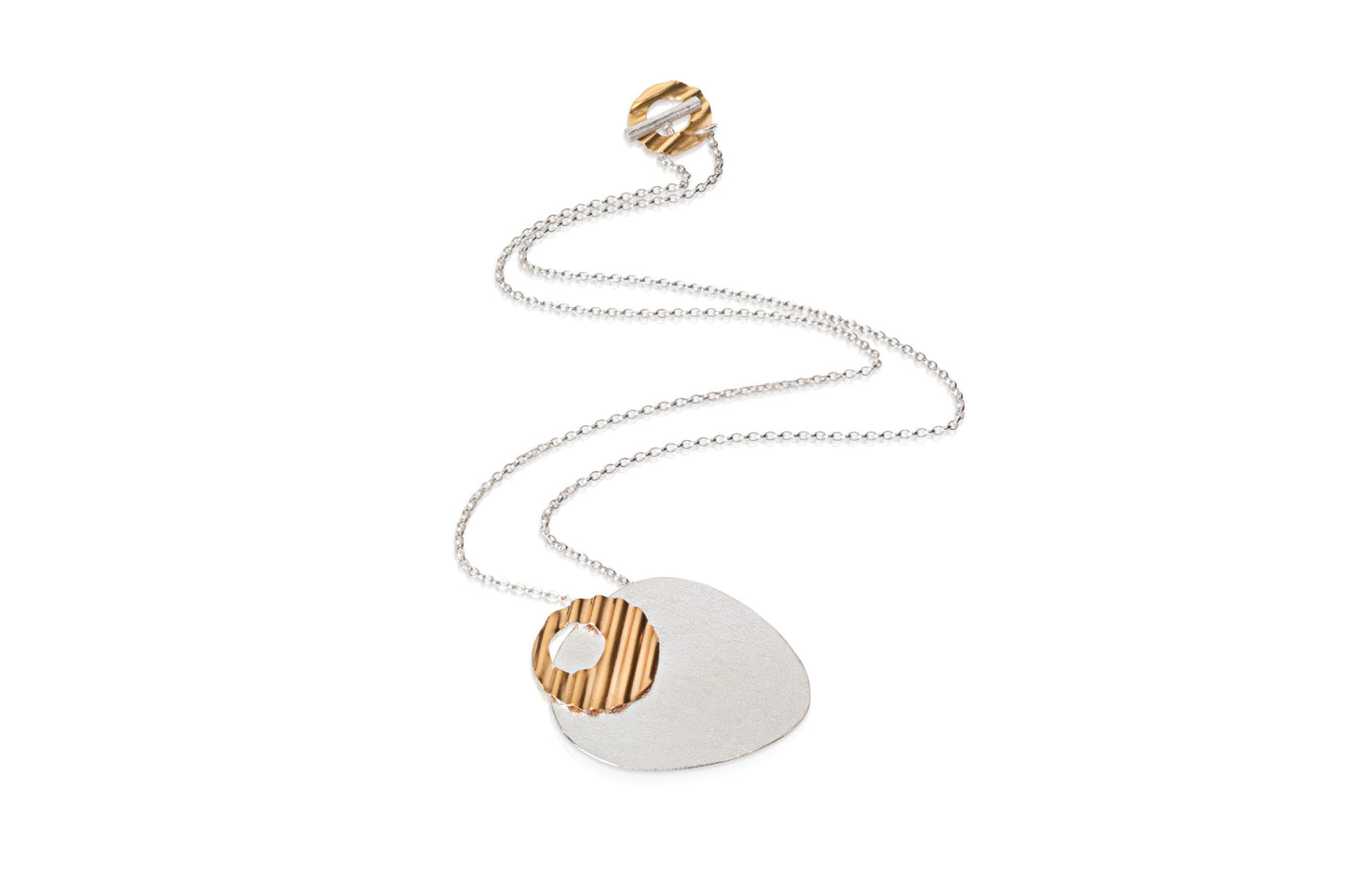 Textured Recycled Silver and Gold Plated Necklace