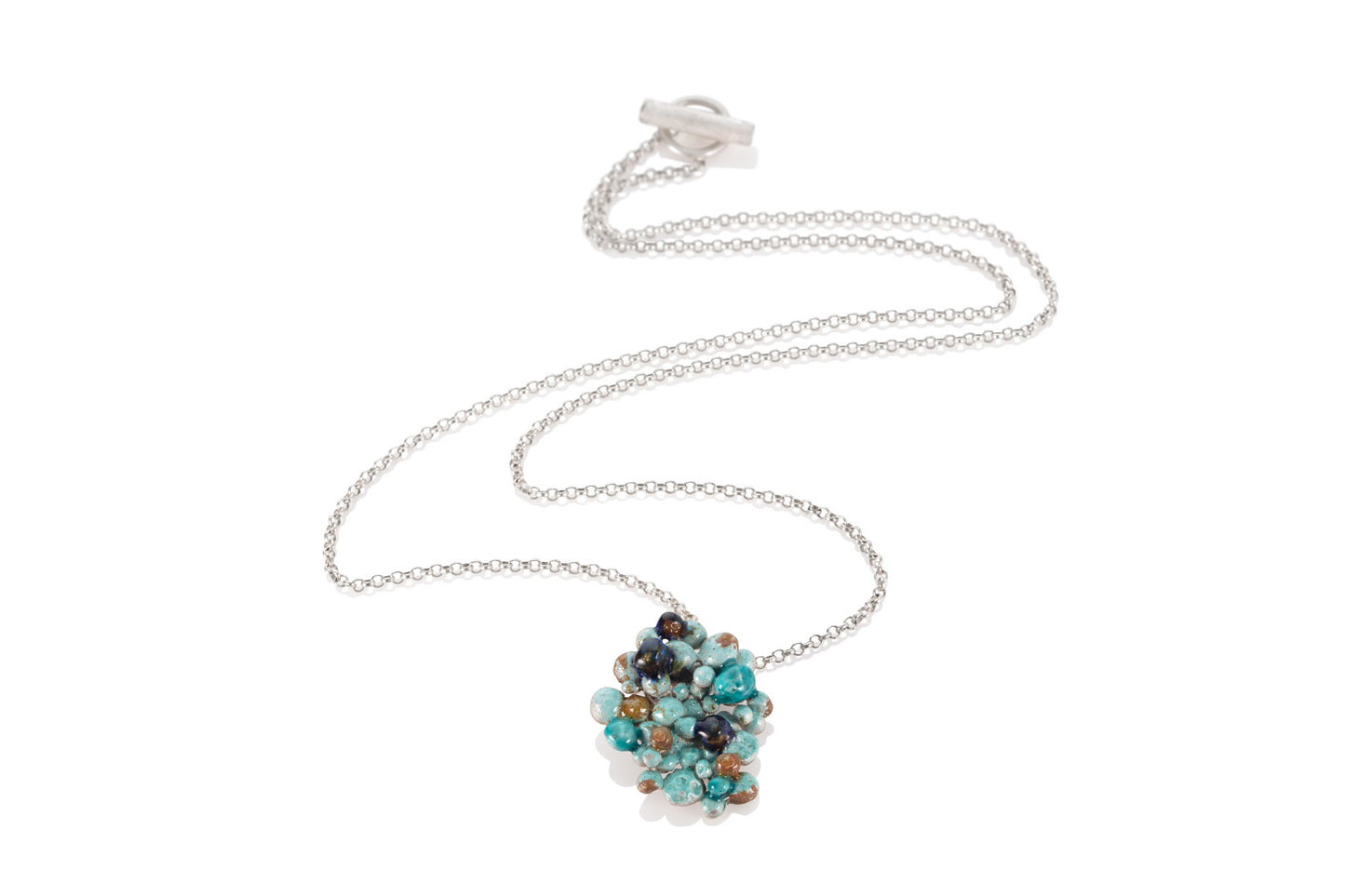 Silver and Enamel Granulation Necklace