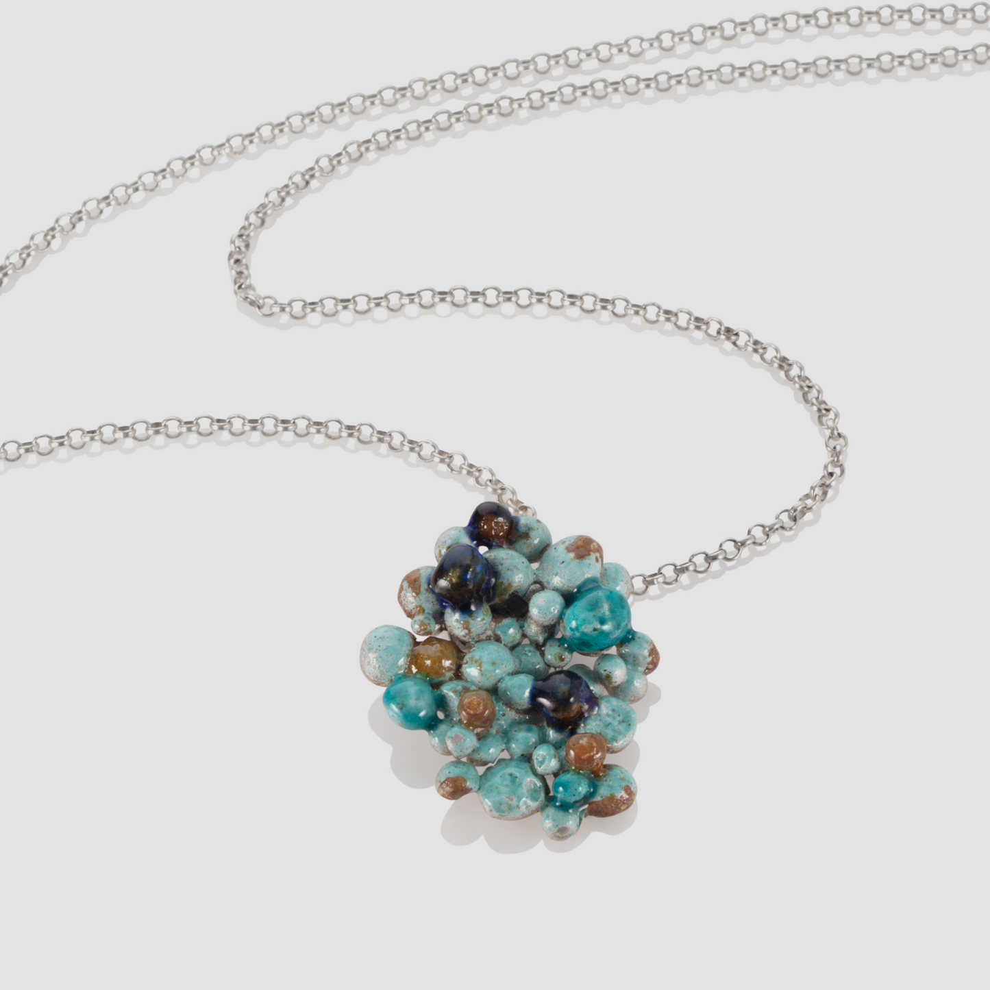 Silver and Enamel Granulation Necklace