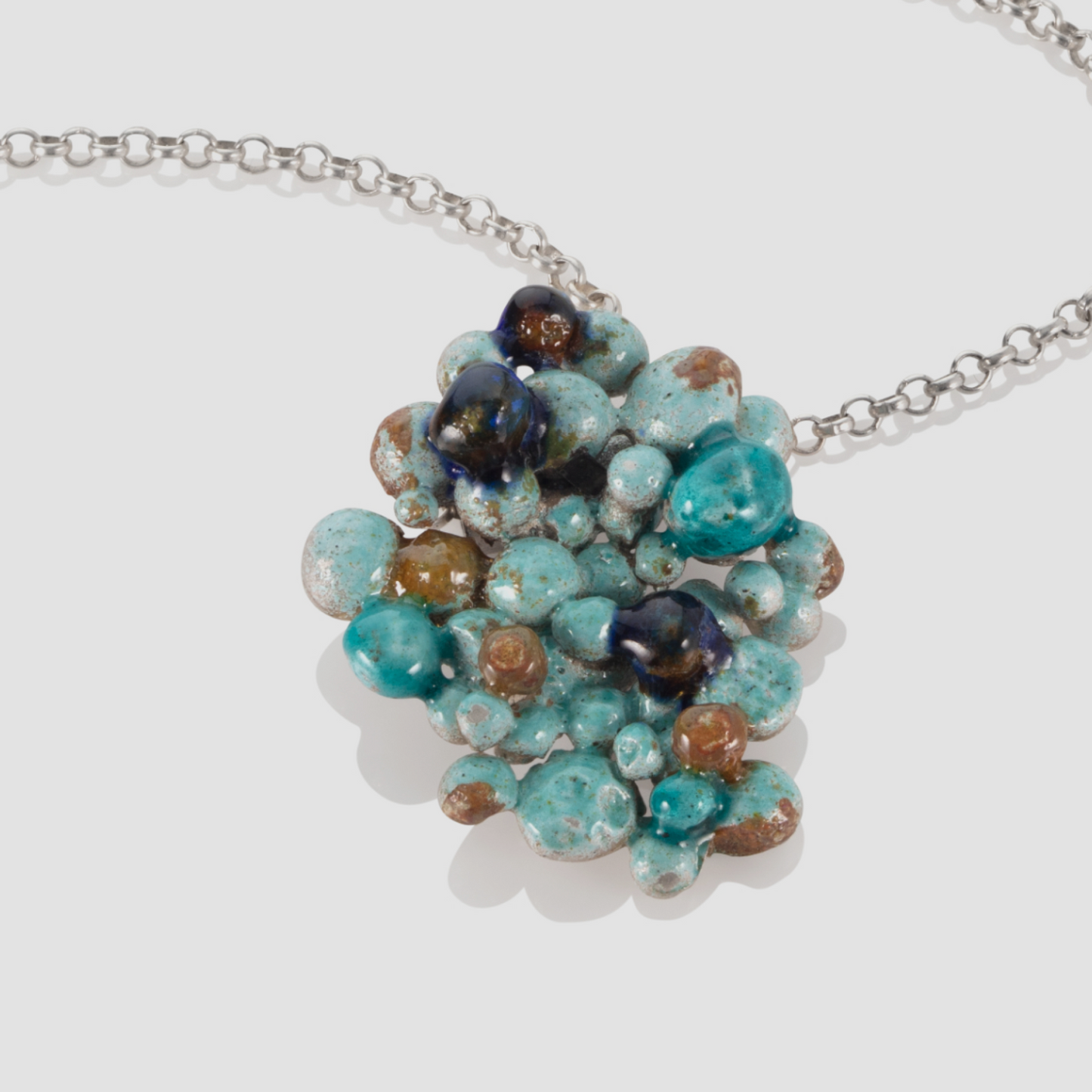 Silver and Enamel Granulation Necklace