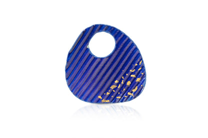 Royal Blue Enamelled Brooch with 24 Carat Gold
