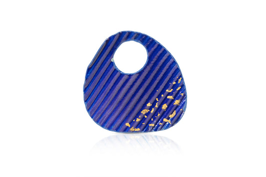 Royal Blue Enamelled Brooch with 24 Carat Gold