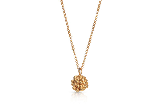 Gold Plated Granulation Pendant Necklace