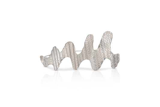 Textured Recycled Silver Hidden Message Brooch