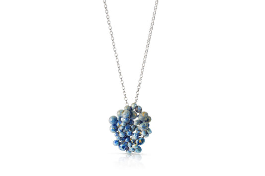 Medium Silver, Enamel and 24 Carat Gold Granulation Necklace